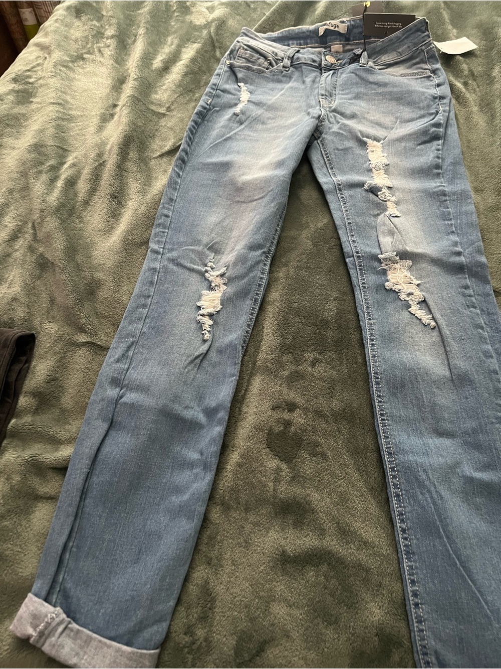 refuge Light Blue Ripped Skinny Jeans